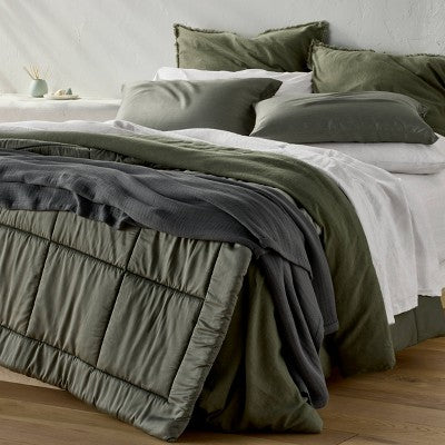 Full/Queen Rayon from Bamboo Matelasse Blanket Dark Gray - Casaluna