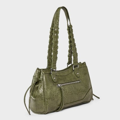 Whipstitch Handle Satchel Bag - Wild Fable with Olivia Dayton Olive Green