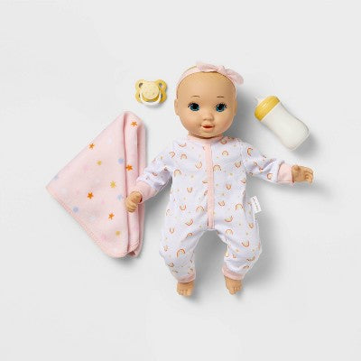 14" Nurturing Baby Doll - Blonde Hair + Blue Eyes - Gigglescape