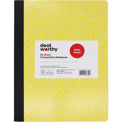 Composition Book Wide Ruled Yellow - Dealworthy
