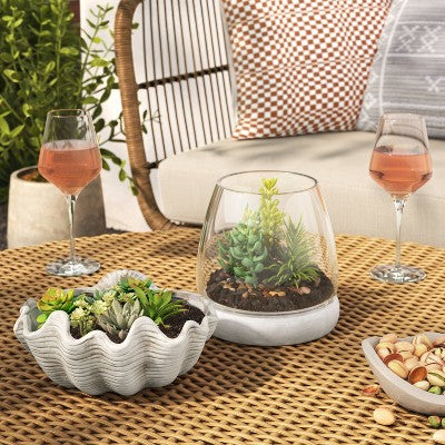 Small Shell Ceramic Planter 6.75"x7" White -Threshold
