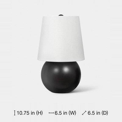 Mini Ceramic Lamp with Finial Black - Room Essentials
