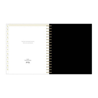 Day Designer 2025 Daily/Monthly Planner 10.16"x9.49" Wirebound Rugby Stripe Black: Adult Calendar, Tabs, Paper 8x10