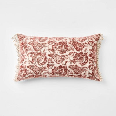 Jacquard Botanical Throw Pillow Warm - Threshold designed with Studio McGee (LOCAL PICKUP ONLY)