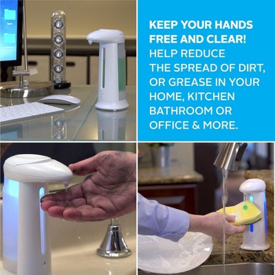 Bell + Howell Sonic Soap Automatic Soap and Sanitizer Dispenser, Touch-Free, Motion-Activated, 9.46 fl oz Capacity, White