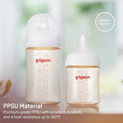 Pigeon Nurture & Nest Wide-Neck and Anti-colic PPSU BPA-Free Baby Bottles with Nipples - 8 fl oz/2pk