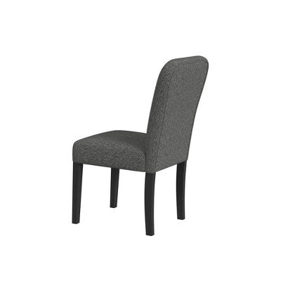 Set of 2 Rounded Back Upholstered Dining Chairs Black - HomePop (LOCAL PICKUP ONLY)