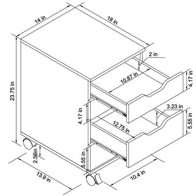 Loring Rolling Cabinet White - Threshold: Mobile Office Furniture Set with Drawers (LOCAL PICKUP ONLY)