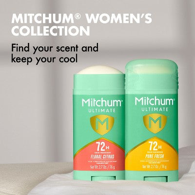 Mitchum Women's 72-Hour Solid Deodorant - Pure Fresh - 2.7 oz: Vegan, Under Arm, Antiperspirant