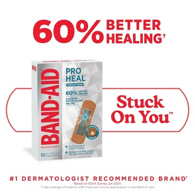 Band-Aid Brand Pro Heal Adhesive Bandages with Hydrocolloid Gel Pads - 10 ct