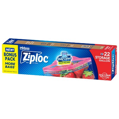 Ziploc Storage Gallon Bags with Grip 'n Seal Technology - 22ct