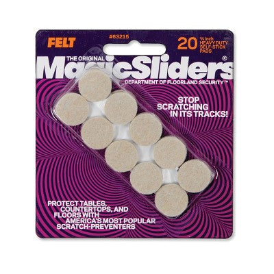 Magic Sliders 20ct 3/4" Round HD Adhesive Self-Stick Pads - Oatmeal