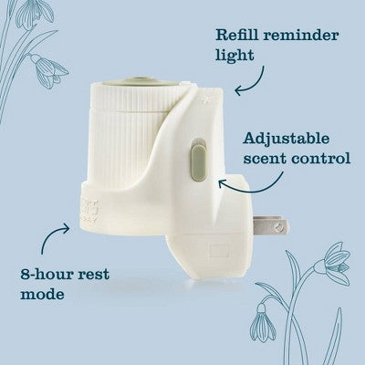 Mrs. Meyer's Clean Day Premium Scented Oil Plug-In Diffuser Air Freshener Refills - Snow Drop - 0 .67 fl oz/2pk