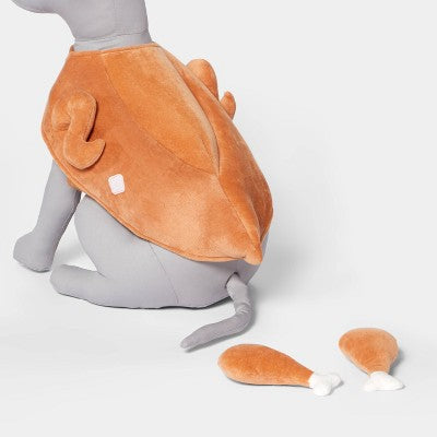 Turkey Full Body Halloween Dog Costume with Turkey Leg Toy - M - Boots & Barkley (LOCAL PICKUP ONLY)