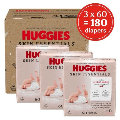 Huggies Skin Essentials Luxury Diapers - Newborn - 180ct