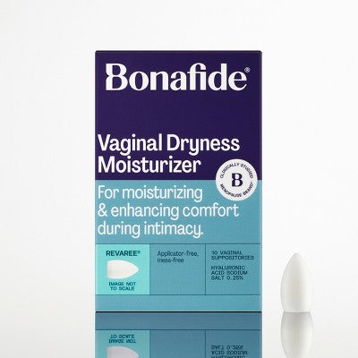 Bonafide Vaginal Moisturizer with Hyaluronic Acid - Revaree - Relieves Dryness for Enhanced Intimacy Vaginal Suppositories - 10ct