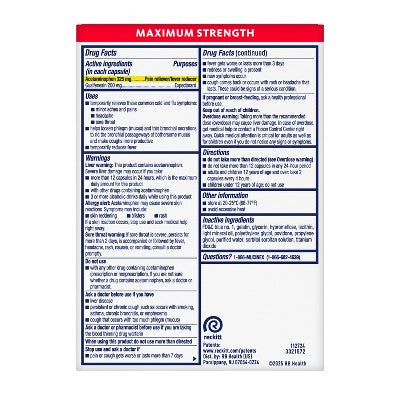 Mucinex Rapid Clear Pain Headache Mucus Congestion Liquid Gel Capsules - Acetaminophen - 8ct