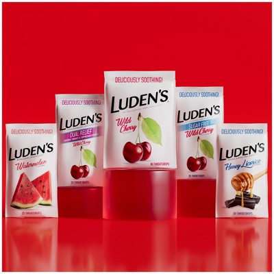 Luden's Soothing Throat Lozenge Drops for Sore & Irritated Throats - Wild Cherry - 30ct