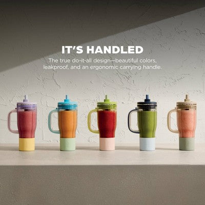 NinjaBlendBoss Tumbler Blender with 26oz Travel Tumbler, Detachable Straw & Chug Spout Lid Pink Peppercorn