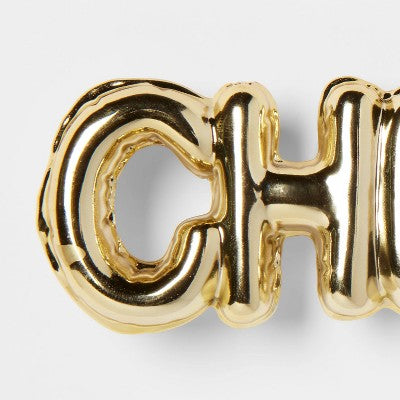 Metallic 'Cheers' Balloon Christmas Tree Ornament Gold - Wondershop