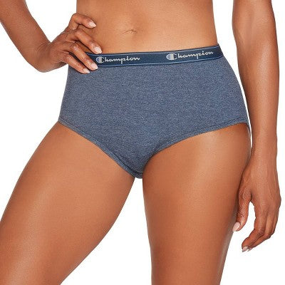 Champion Women's 5pk Cotton Stretch Iconic Essentials Briefs - L
