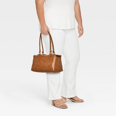 Faux Leather Distressed Satchel Bag - Universal Thread Copper