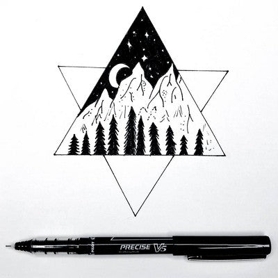 Pilot 3ct Precise V5 Rolling Ball Pens Extra Fine Point 0.5mm Black Ink: Rollerball, Visible Ink Supply, Cap, Stationery