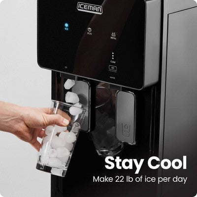 Iceman Ice Maker and Water Dispenser, Bottom-Loading for 1-5 Gallon Bottles - Black (LOCAL PICKUP ONLY)