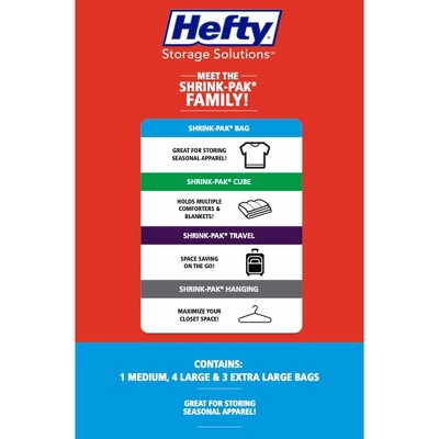 Hefty Shrink-Pak Bag Mix with Pump Clear