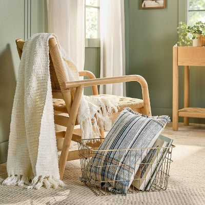 Medium Rectangular Brass Wire Storage Basket - Hearth & Hand with Magnolia