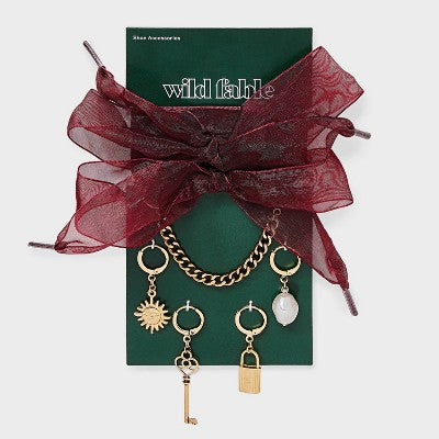 Lock and Key Shoelace and Shoe Charm Set - Wild Fable Gold