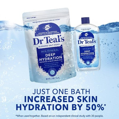Dr Teal's Skin Renewal Deep Hydration Blended Salt Soak - 2.25 lb: Resealable Bag, For Normal Skin
