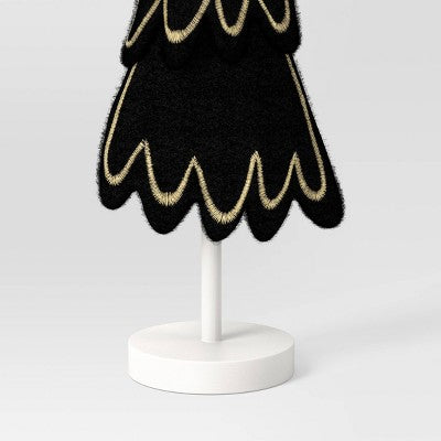 Fabric Christmas Tree Figurine - Wondershop Black: Indoor Holiday Tabletop Decor, Polyester, 12" Height