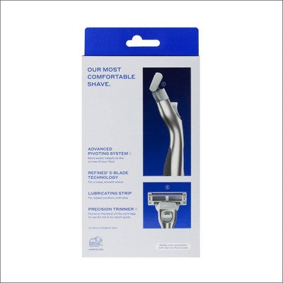Harry's Plus Men's Razor Handle with 2 Razor Blade Cartridges - Onyx: Whole Body, All Hair Types, 5 Blades, Manual