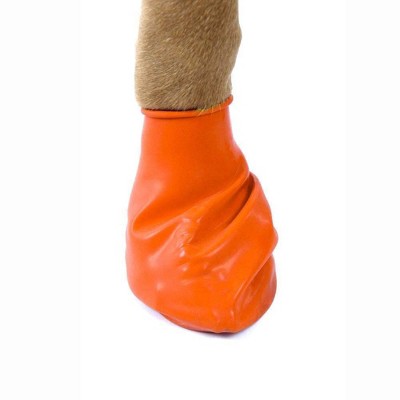 Pawz 12pc Rubber Dog Boots - Orange XS