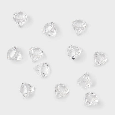 12pc Acrylic Diamond Christmas Tree Ornament Set Clear - Wondershop