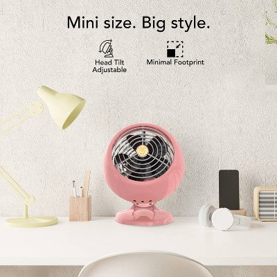 Vornado VFAN Mini Classic Personal Vintage Air Circulator Fan Terra Rose