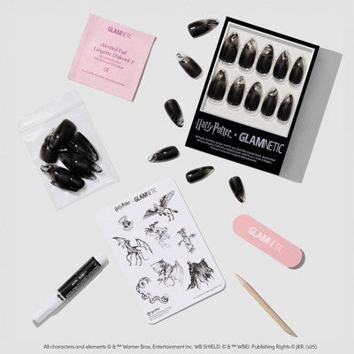 Glamnetic Dementor Press-On Nails - 30ct - Ulta Beauty: Glossy Almond Shape, ABS Material, Dark Tone