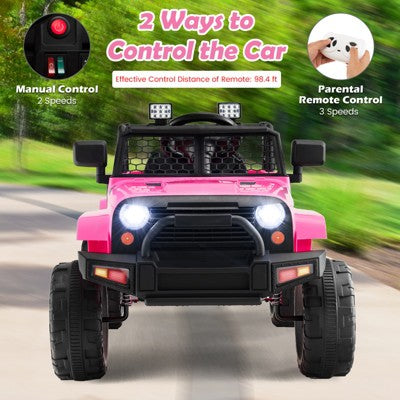 Costway 12V Kids Ride On Truck Car Electric Vehicle Remote w/ Music & Light Pink (LOCAL PICKUP ONLY)