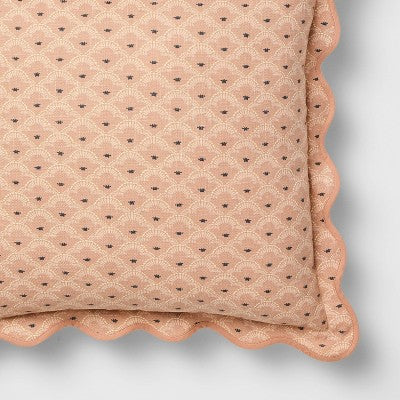 Square Geo Pattern with Scalloped Edge Peach - Threshold designed with Studio McGee (LOCAL PICKUP ONLY)