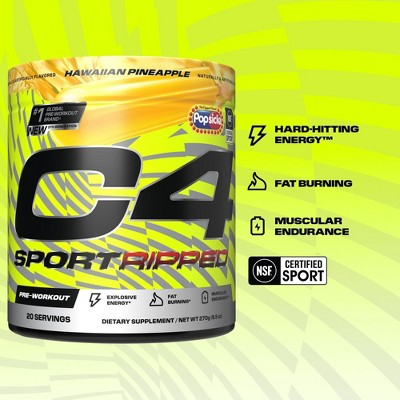Cellucor C4 Sport Ripped Pre-Workout - Popsicle Hawaiian Pineapple - 9.5oz/20 Servings