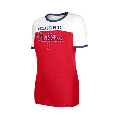 MLB Philadelphia Phillies Women's Bi-Blend Ringer T-Shirt - L