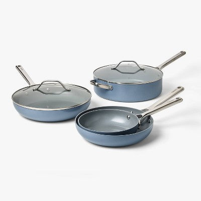 16pc Nonstick Ceramic Coated Aluminum Cookware Set Blue - Figmint (LOCAL PICKUP ONLY)