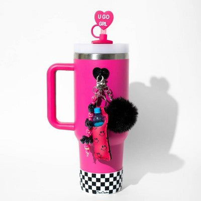 CharCharms Check Water Bottle Boot White/Black