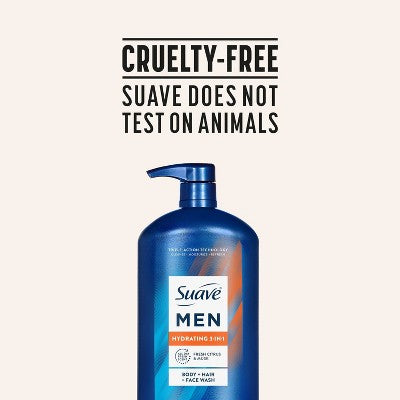 Suave Men 3-in-1 Hydrating Hair, Body & Face Wash - Citrus Musk - 30 fl oz