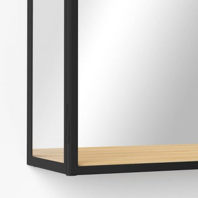 12"x14" Arched Mirrored Display Box Black - Threshold: Modern Vertical Decor with Shelf