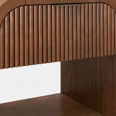 Lupine Reeded Side Table with One Drawer Brown - Fully Assembled (LOCAL PICKUP ONLY)