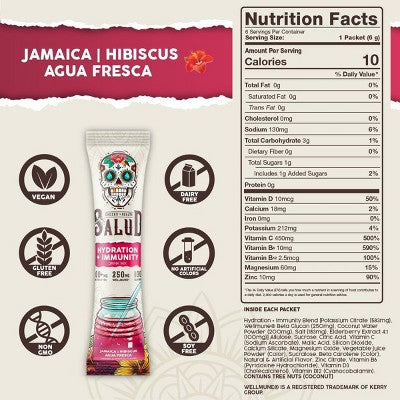 Salud Hydration + Immunity Jamaica Hibiscus Drink Mix - 6pk/0.21 oz Sticks