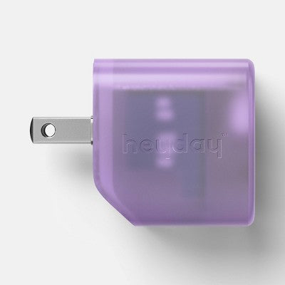 Dual Port 20W Translucent Jelly Wall Charger - heyday Lavender: USB-C, Quick Charge