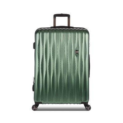 SWISSGEAR Energie Hardside Large Checked Spinner Suitcase - Green: Expandable